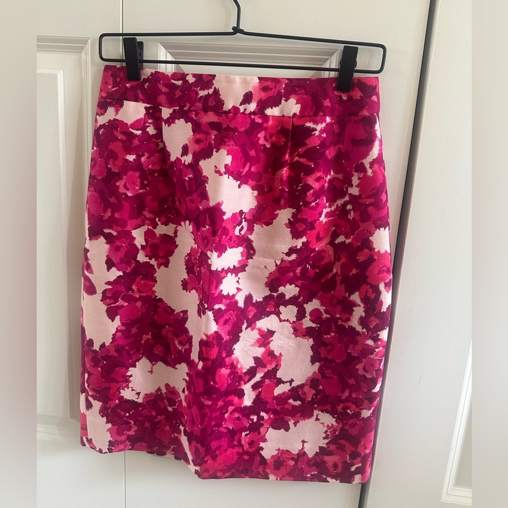 kate spade Silk Pink Floral Pencil Skirt